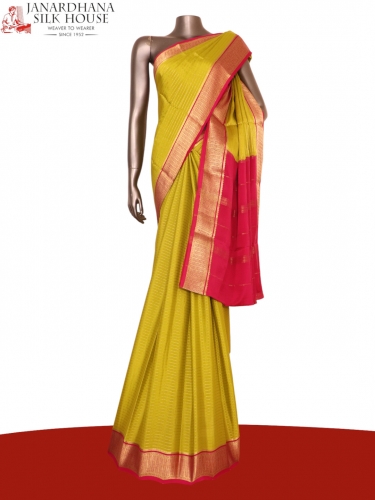 Contrast Classic Mysore Crepe Silk Saree